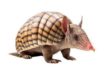 Armored Bliss Armadillo Isolated on White PNG, Transparent Background Delight