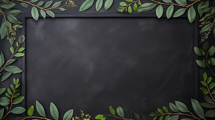 frame floral ornament around the school chalkboard