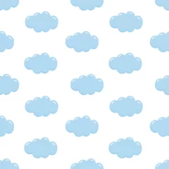 Fototapete Rund Cute kids seamless pattern with childish simple clouds. Vector illustration for baby textiles, prints and decor. © kat
