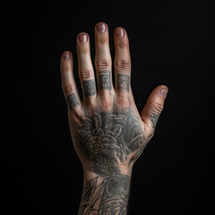 Ultrarealistic Tattooed Palm Hand