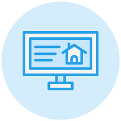 Computer house Vector Icon Design Illustration