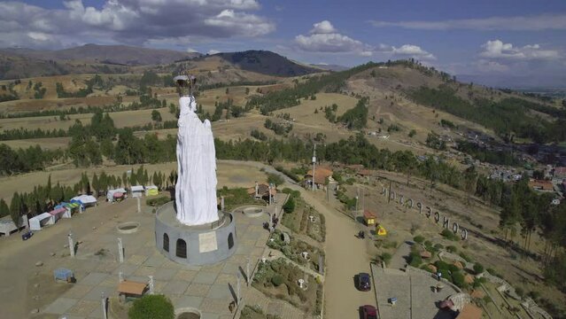 Aerial view of the Immaculate Virgin of the Conception in Huancayo. Peru