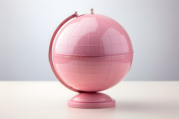 Pink globe on a white table