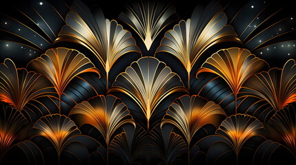 art deco background with leaf pattern © Mathias