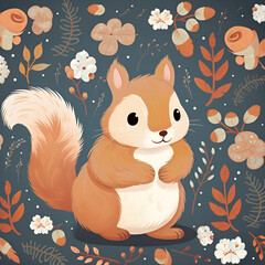 seamless pattern with squirrel