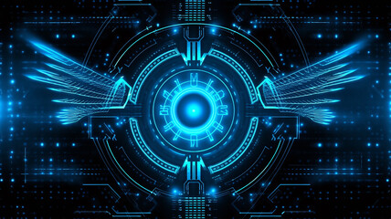 Obraz premium quantum processor computer network big data.