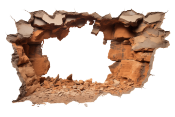 big wall in a wall isolated on white - transparent background PNG