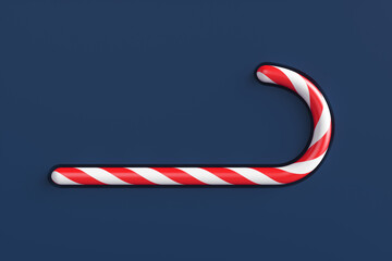 Obraz premium Close-up of New Year candy on a blue background. 3d rendering illustration