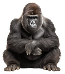 Gorilla isolated on white - transparent background PNG