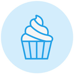 Cup Cake Vector Icon Design Illustration