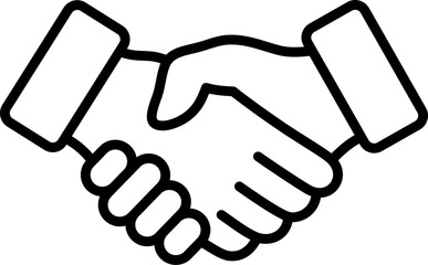 The handshake icon of two hands as concept of business trust, commitment and partnership - obrazy, fototapety, plakaty