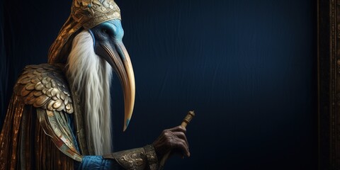 Thoth, the ibis-headed god of wisdom, writing with a reed pen