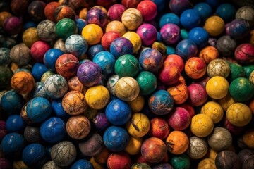 Fototapeta na wymiar Balls of various vibrant colors. Generative AI