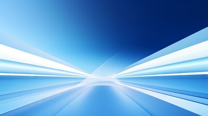 Minimalist vector illustration of white futuristic architecture on blue background