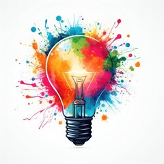 light bulb idea concept illustration on white background
