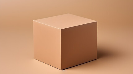 Brown cardboard box isolated on background mock up - obrazy, fototapety, plakaty