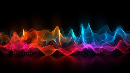 Colorful sound wave visualization on a dark background