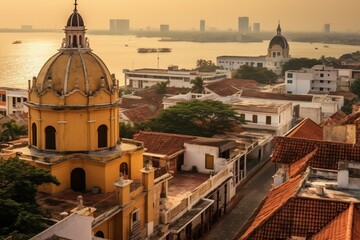 Fototapeta na wymiar Scenic overview of Cartagena city. Generative AI