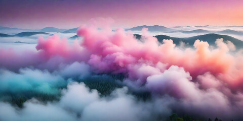 Obraz premium Background image about Beautiful colorful fog and smoke, modern aesthetic style.