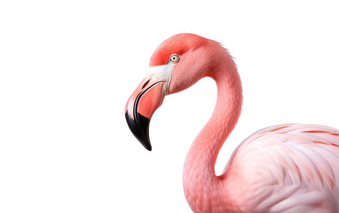 Elegant Flamingo Minimalism on Transparent background