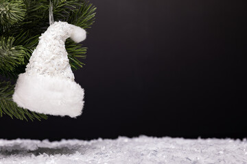 white christmas tree with snow