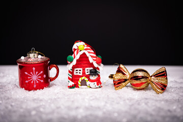 christmas decoration on the table