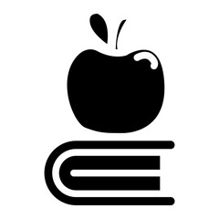 apple and book glyph