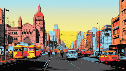 Mumbai city of India pop art - Powered by Adobe