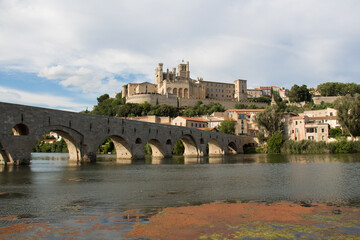 View of Béziers, France, from the riverside.