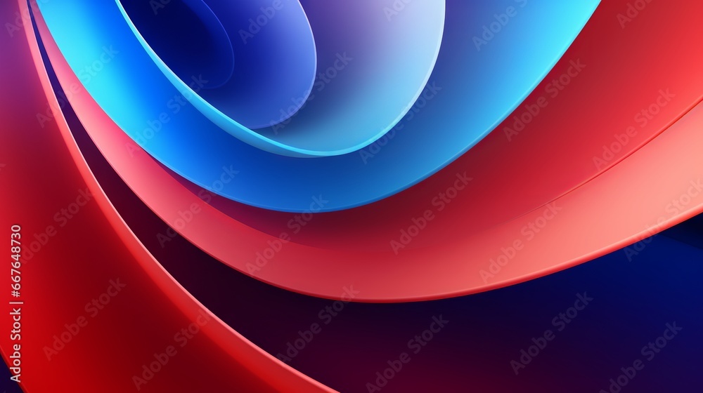 Wall mural abstract spiral background in red and blue with space for text