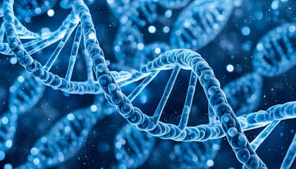 DNA helix blue background