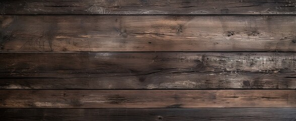 Naklejka premium Old dark rustic wood floor planks.