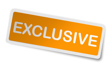 Exclusive square sticker isolated on white