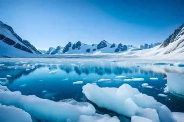 Fotobehang the grandeur of a vast, ice-covered wilderness, with glaciers extending as far as the eye can see © Shahryar