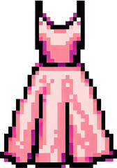 A pink dress pixel block