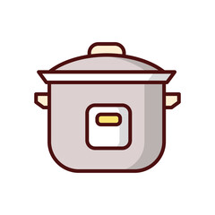 Crock pot icon isolate white background vector stock illustration