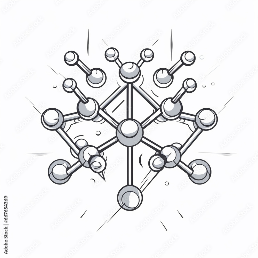 Poster a line art icon of thyroxine (t4), using specific chemical structures and symbols.