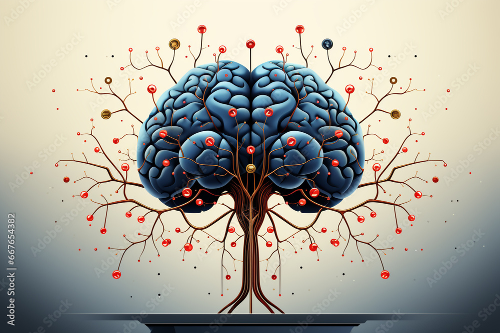 Aufkleber An outline of a brain, depicted in a minimalist style, symbolizing intelligence and cognitive functions.