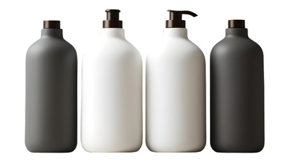 Empty cosmetic bottles mock up  isolated on transparent background