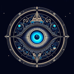 Obraz premium mystical eye in vintage fantasy style