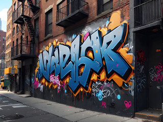 New York City Street Art: Colorful Graffiti in the Heart of Manhattan. generative ai