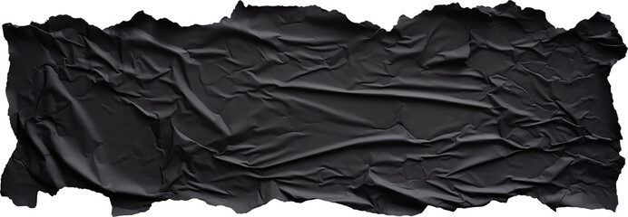 torn piece of black paper on a transparent background - obrazy, fototapety, plakaty