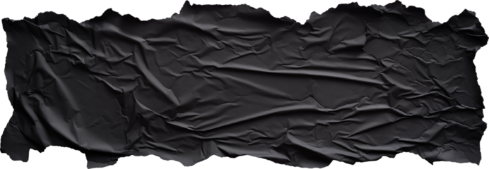 torn piece of black paper on a transparent background