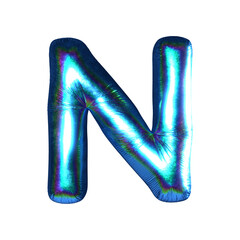 玉虫色のバルーンの文字N。