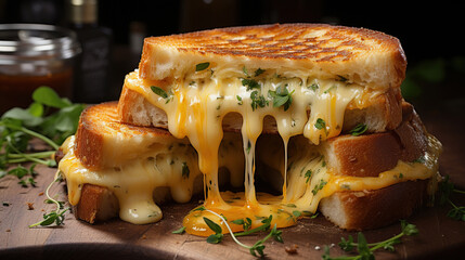 A Classic Grilled Cheese Sandwich Defocused Background