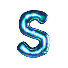 玉虫色のバルーンの文字S。