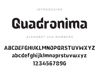 Modern abstract alphabet font. Contemporary uppercase and lowercase letters plus numbers. Vector illustration.