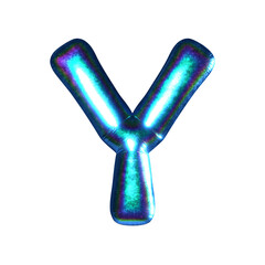 玉虫色のバルーンの文字Y。