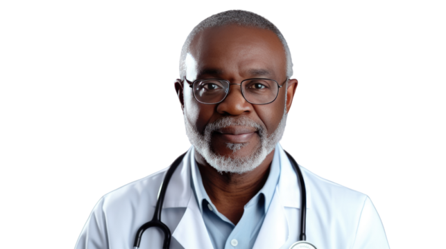 Portrait of a senior African American male doctor