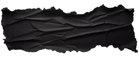 torn piece of black paper on a transparent background
